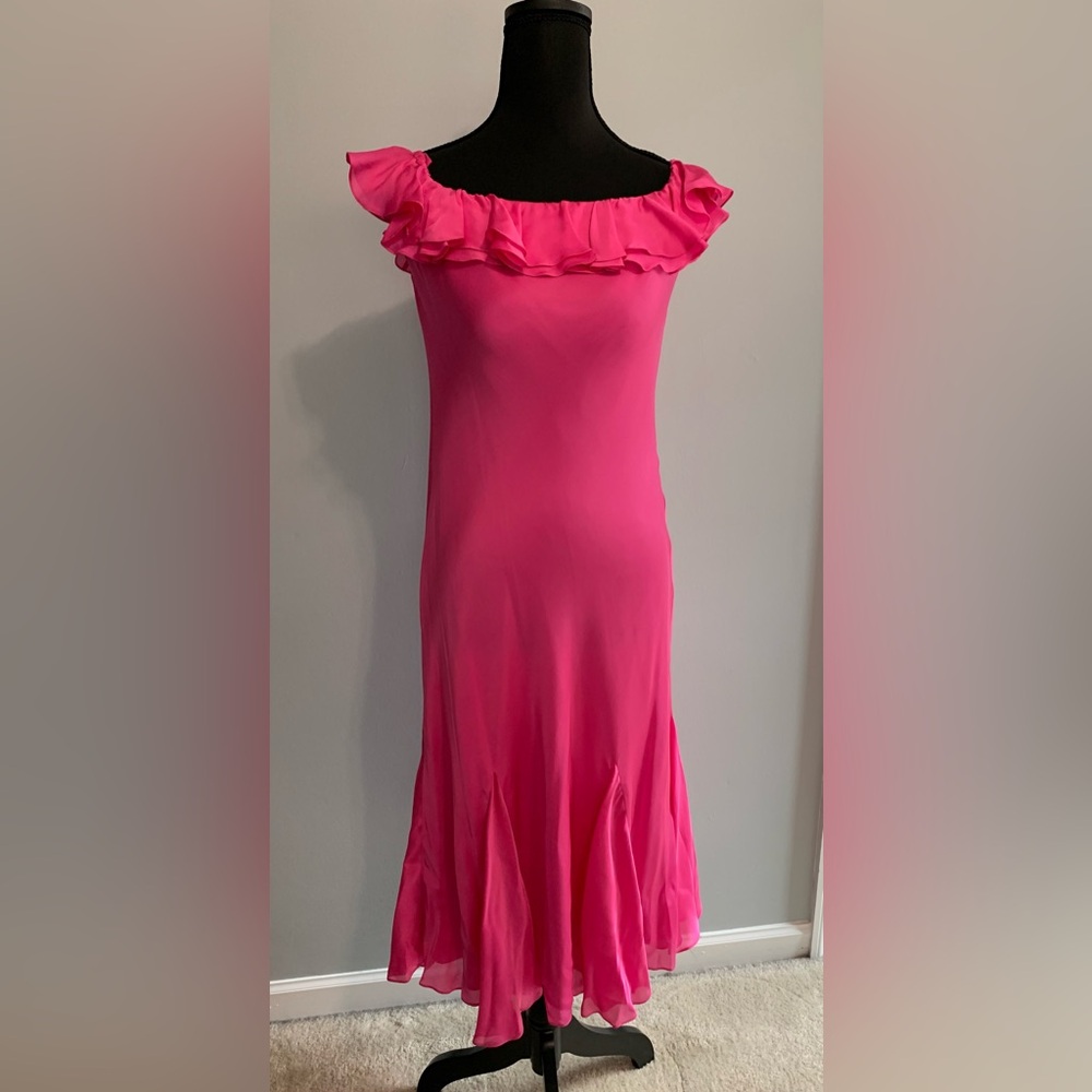 NWT Elegant Pink Ruffle Dress